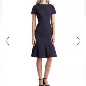 Tory Burch Shania Fit and Flare Dress in Navy